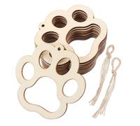 Saipart 50 Pcs Mini Chien Patte Bois Bricolage Pièces Kit Artisanat Découpes en Bois Petite Griffe en Forme Suspendus Animaux Décorations