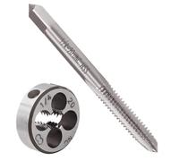 Saipe Lot de 2 tarauds et filières UNC 1/4"-20 UNC, 1/4 x 20 UNC HSS filetage taraud ensemble de tarauds à cannelure droite en alliage outil en acier rond filière main droite outil de filetage