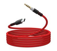 Saipomor Câble audio USB-C vers 3,5 mm pour casques de jeu Kingston HyperX Cloud Alpha & Cloud Mix, cordon auxiliaire haute fidélité (rouge)