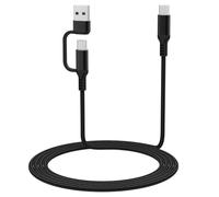 Saipomor Câble USB-C vers USB-A et USB-C 2 en 1, câble de transfert de données rapide et de charge compatible avec Elgato HD60 X, HD60 S/S+, 4K X, 4K60 Pro, Wave 3, Facecam Pro, en nylon tressé de 3 m