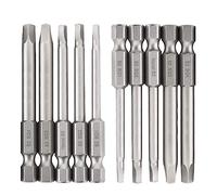 Saipor 10PCS Embouts de Tournevis à Tête Carrée Magnétiques Tête Carrée Tournevis Perceuse Électrique Bit S2 Acier 1/4'' Hex Shank Square Head Screwdriver Bits Set SQ1, SQ2, SQ2.7, SQ3, SQ4 (65mm)