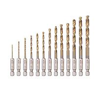 Saipor 13pcs Forêt Hélicoïdal en Titane Enduit 1,5-6,5mm HSS Forets Hélicoïdaux 1/4-Inch Hex Shank Twist Drill Bits Métrique Forets de Torsion Changement Rapide pour Perçage du Bois/Métal/Plastique