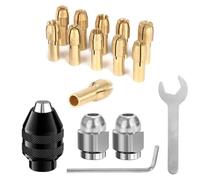 Saipor 16pcs Mandrin à Pinces, 4486 Mandrin à Changement Rapide + Remplacement 4485 Pince de Serrage en Laiton Écrou (0.5-3.2mm) Mandrin de Perçage Sans Clé pour Modèle 4000, 3000, 8200, 7700