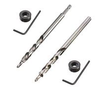 Saipor 2 Pcs 9.5mm Foret de Trou de Poche 6.35mm Tige Hexagonale et Tige Ronde Foret Fraise Meche Etage pour Gabarit de Perçage Guide Percage
