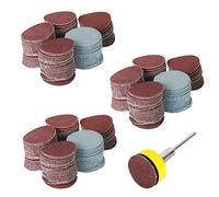 Saipor 300 Pièces 25mm Disque Ponçage Disques Abrasif Grain 100 180 240 1500 3000 avec Tige de 3mm Plateau de Polissage Plaques D'appui Papier Abrasif pour Perceuse
