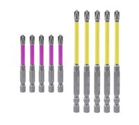 Saipor Lot de 10 embouts de tournevis cruciformes magnétiques PH2 spéciaux pour électriciens, longs #2 Phillips cruciformes à tête plate avec tige hexagonale de 6,35 mm utilisés sur interrupteur