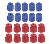 Saipor Lot de 20 bouchons de valve R134a 3 mm et 16 mm pour système de climatisation et de charge (10 rouges haut et 10 bleus bas)
