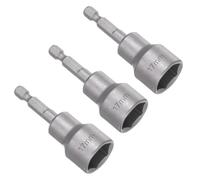Saipor Lot de 3 douilles hexagonales aimantées de 17 mm, tige hexagonale, jeu d'embouts de douille, adaptateur de douille, jeu de douilles magnétiques pour visseuse sans fil et visseuse, longueur 65