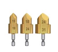 Saipor Lot de 3 forets étagés robustes avec revêtement en titane pour tuyau d'eau, outil de réparation d'alésage à tige hexagonale de 6,35 mm, embouts étagés en PVC (20/25/32 mm)