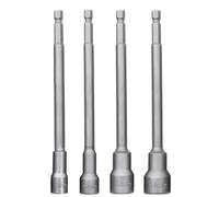 Saipor Lot de 4 douilles hexagonales magnétiques avec tige hexagonale de 6,35 mm, longueur 150 mm, clé à douille métrique à changement rapide, tige longue, écrou, driver, foret (H8/10/12/14 mm)