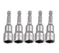 Saipor Lot de 5 douilles hexagonales magnétiques 1/4" pour perceuse, visseuse sans fil (13 x 65 mm)