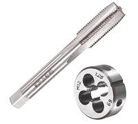 Saipor M12 X 1,25 Métrique Tarauds et Filières, M12 X 1,25mm Kit de Taraudage et Filetage HSS Tarauds à Main Droite Filetage