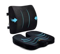 SAIREIDER Coussin de siège et coussin de soutien lombaire pour chaise de bureau, coussin de siège de voiture en mousse à mémoire de forme, aide à soulager les douleurs du dos, des lombaires, du coccyx