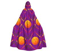 SAISAIXU Cape à capuche Smiley orange unisexe pour fêtes à thème, Halloween et occasions spéciales, taille unique.