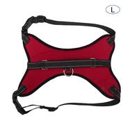 Saisce pour Chien de Compagnie Sangles de Poitrine en Tissu, Anti-Choc, Respirant, Accessoire de Harnais de sécurité pour Petits Chiens de Taille Moyenne, Couleur Rouge (L)