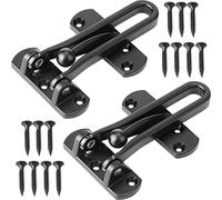 SAISN Lot de 2 loquets de verrouillage de porte battante pour la sécurité de la maison et des enfants en alliage d'aluminium massif épais (noir, lot de 2)