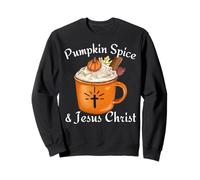 Saison d'automne Mignon Citrouille Épices et Jésus Christ Thanksgiving Sweatshirt