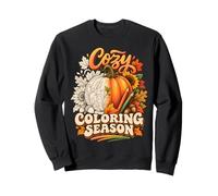 Saison de coloriage Cosy : Ambiance automnale et citrouilles Sweatshirt