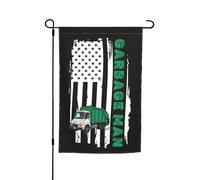Saisonnières Drapeaux De Cour 30X45Cm Camion Poubelle Américain Garbage Man Drapeau De Noël Polyester Drapeaux De Jardin Pour Cour, Jardin, Extérieur
