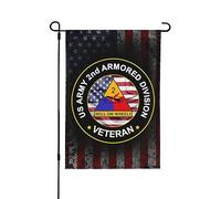 Saisonnières Signes De Jardin 30X45Cm Vétéran De La 2E Division Blindée De L'Armée Américaine Drapeau De Noël Extérieur Welcome Drapeau De Jardin Pour Noël, Cour, Extérieur