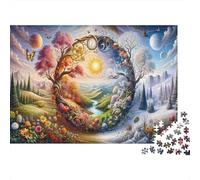 Saisons Cycle Fantasy Puzzle 1000 Pièces Adulte Classique Qualité Supérieure Jeu Éducatif Défi Cadeau Original Papier Jeu De Famille Intéressant 70x50cm/1000pcs