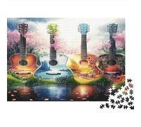 Saisons de la Guitare Puzzles 1000 Pièces Papier recyclé pour Adultes Puzzle pour Adultes Jeu éducatif pour décompression Excellente idée Cadeau pour Enfants à partir de 12 Ans 52x38cm/1000pcs