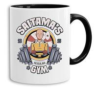 Saitama Gym - tasse à café Mug cadeau Son One Punch Luffy Naruto Saitama One Dragon Goku Ball Piece Man Db, Farbe2:Blanc