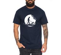 Saitama Moon - T-Shirt pour Homme Son Ruffy Luffy Saitama One Dragon Goku Ball Vegeta Punch Man Piece, Farbe2:Bleu foncé, Größe2:X-Large