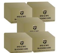 SaiTech IT Cartes RFID Une carte protège l'ensemble du portefeuille pour homme et femme, carte de crédit sans contact, carte de crédit, carte RFID Goldenctor ID ATM Guard - Doré (50 cartes RFID en