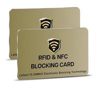 SAITECH IT Lot de 2 cartes de blocage RFID, une carte protège l'ensemble du portefeuille pour homme et femme, sans contact, protection de carte de crédit, carte d'identité, carte de guichet