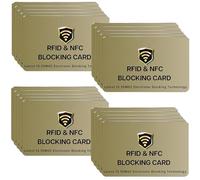 SaiTech IT Lot de 20 cartes RFID pour protéger l'ensemble du portefeuille pour homme et femme, sans contact, protection de carte de crédit, carte d'identité, guichet automatique - Doré