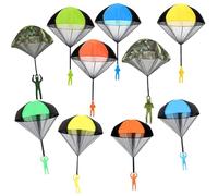 Saito Home 10 Pièces Parachute Jouet Jeux Anniversaire Enfants Exterieur Expérience Jeux Plein air Multi Couleur Lot Jouet Enfant Jeu Exterieur Enfant Cadeau Anniversaire
