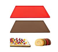 Saituo Home 2 Pièces 30.5 x 25.8 cm Silicone Plaque Genoise Rouge
