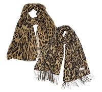 Saituo Home 2 Pièces Echarpe Leopard, Écharpe Femme Fashion Classique, Foulard Femme Élégant, Echarpe Coupe Vent pour L'automne et L'hiver, Soft Comfortable Fall un Winter Cadeau de Noël