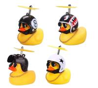 Saituo Home 4 Stück Jouets de Bain Small Duck Jouets Jouet de Bain pour Bebe Sonnette Velo Mini Décoration Canards Jeux Piscine Bebe Bouee pour Bricolage Maisons Poupées Paysages Aquariums
