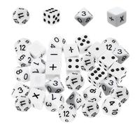 Saituo Home 40 Pièces Dés de Jeux Mathématiques, Jeu de Dés en Acrylique, 10 Dés à Points 10 Dés D'opération Mathématique 10 Dés 10 Faces et 10 Dés à Vingt Faces pour Enfants Enseignant Enseignement
