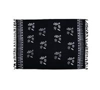 SAIVONA Serviette de Plage Sarong Plage Femmes Wrap Jupe Serviette ou Robe Serviette et Robe Wrap Fait à la Main à partir de la Production du Commerce équitable Batik Plage Noir