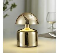 SAIWEYA Petite lampe de table moderne sans fil en forme de champignon, lampe LED tactile, 3 voies à intensité variable, mini veilleuse rechargeable pour chambre à coucher, salon