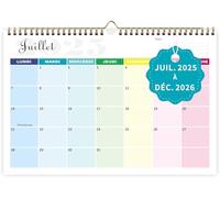 Saiwiimody Calendrier 2025 2026 Familial 18 mois 31 x 21cm Calendrier Mural Scolaire Septembre 2025 à Décembre 2026 Mensuel Professeur étudiant Famille Organisée, Coloré