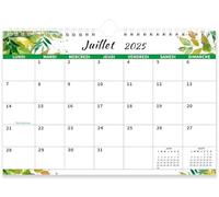 Saiwiimody Calendrier 2025 Mural Français Calendrier Familial 2025 2026 (18 Mois) 31 * 21CM A4 Calendrier Juillet 2025 à Décembre 2026 Planificateur Mensuel avec Jours Fériés pour Organiser
