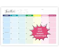Saiwiimody Calendrier Magnetique Frigo 2025 2026 (18 Mois) Calendrier Mural Familial 31 x 21cm Juillet 2025 à Décembre 2026 Planificateur Mensuel avec Jours Fériés pour Organiser