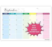 Saiwiimody Calendrier Magnetique Frigo 2025 2026 Calendrier Mural Familial 31 x 21cm Septembre 2025 à Décembre 2026 Planificateur Mensuel avec Jours Fériés pour Organiser