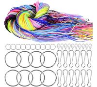 SaiXuan 200 pièces Kit Scoubidou, 20 Couleurs Fil Scoubidou en PVC avec 40 Accessoires, pour Bracelets, Porte-clés & Créations DIY, Scoubidou Fil Paillettes, Tressage avec Anneaux et Mousquetons