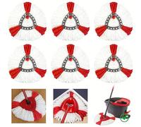 SaiXuan 6 Pièces Recharge Serpillère Compatible avec Les Systèmes Vileda Turbo 2-en-1 / EasyWring & Clean - Têtes de Serpillière Microfibre de Rechange pour Balai Rotatif Nettoyage des Sols