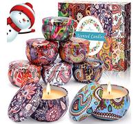 SaiXuan Bougie Parfumée Aromatique - Boîte Cadeau 8 Canettes, 100% Cire De Soja Naturelle - Pour Décompression, Mariage, Bath, Yoga - Idéal Pour Noël, Fête Des Mères et Saint-Valentin