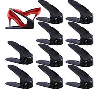 SaiXuan Lot de 10 Support/Empiler à Chaussures Réglables,Organiseur,Rack Economie d'Espace (Noir)