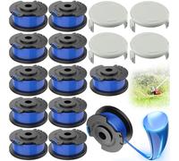 SaiXuan Lot de 12 Bobines + 4 Couvercles pour Coupe Bordure Ryobi One+ 18V 24V 40V, Fil AC14RL3A, Compatible avec Tête AC14HCA, Fil Nylon Ø1,65 mm x 3,35 m, Remplacement Automatique