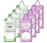 SaiXuan Sacs de Déshumidificateur Suspendus, 8 Pcs Sachet Anti Humidité avec Lavande et Thé Vert, pour Placard, Voitures, Salles de Bains, Armoires à Chaussures, avec Effet Anti-Moisissure