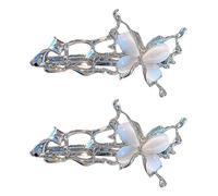 Saiyana 1 paire de barrettes à cheveux élégantes en forme de chat liquide avec pierre œil de chat et papillon Hollowout pour femmes et adolescents (papillon œil de chat)