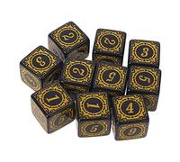 Saiyana 10 Pcs Square Edged Six Sided Dices Role Playing Game Dices Math Counting Teaching Tool for Board Game Bar Party Dice Sets Bulk